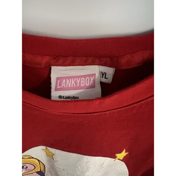 Lankybox Rock N' Roll T-Shirt Size Youth Large Red Short Sleeve Foxy Boxy Rocky - Picture 3 of 4
